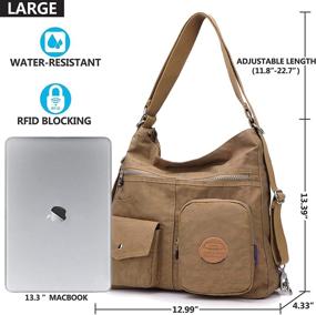 img 3 attached to 🎒 Stylish Convertible Backpack: Waterproof Shoulder Handbags & Wallets for Women