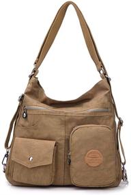 img 4 attached to 🎒 Stylish Convertible Backpack: Waterproof Shoulder Handbags & Wallets for Women
