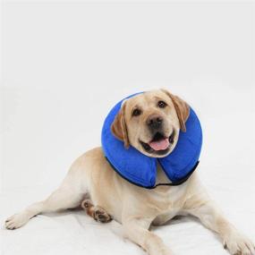 img 4 attached to 🐶 Inflatable Dog Cone After Surgery - Protective Blow Up Collar for Pets, Soft Recovery Collar for Dogs and Cats