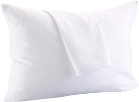img 4 attached to 🛏️ Premium Quality 4-Pack 100% Cotton Pillow Protectors with 400 Thread Count. Zippered Pillow Covers for Standard Size Pillows.