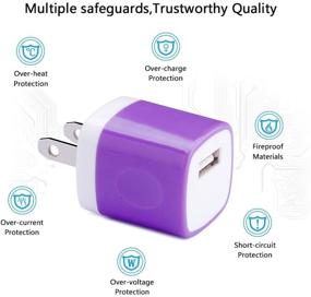 img 2 attached to 🔌 Convenient Wall Charger 5 Pack for iPhone, Samsung, LG, Kindle & Android - Plug, Charge and Travel with Ease