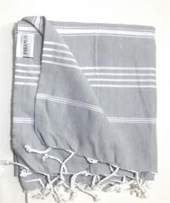 img 1 attached to 🛀 Paramus XL Turkish Cotton Peshtemal Towels Set of 6 - Hamam Towel Wrap Pareo Fouta Throw Pestemal Sheet Blanket in Black, Grey, Navy, Blue, Turquoise, Red, Yellow, Purple, and Pink