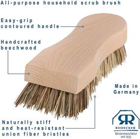 img 1 attached to 🧼 Redecker Union Fiber Scrub Brush: Durable Beechwood Handle, 6-1/4-Inches