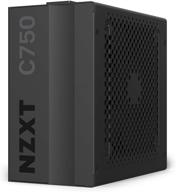 nzxt c750 - np-c750m - блок питания мощностью 750 вт - 80+ золотой сертификат - гибридное бесшумное управление вентилятором - гидродинамические подшипники - модульный дизайн - оболочка кабелей - игровой блок питания atx - гарантия 10 лет логотип