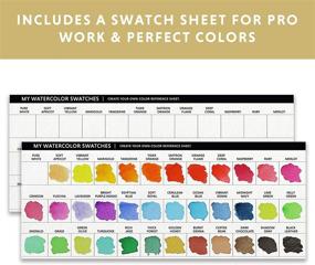 img 2 attached to 🎨 Complete Art Set: 36 True to Color Watercolor Half Pans in Adjustable Metal Palette with Refillable Water Brush, Technique Guide, and Swatch Sheet - Perfect for Artists On-The-Go