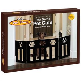 img 2 attached to 🐾 Premium Black Wooden Paw Decor Pet Gate - Perfect for Pet Store Owners!