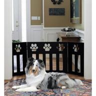 🐾 premium black wooden paw decor pet gate - perfect for pet store owners! logo