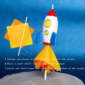 img 1 attached to 🚀 Rocket Spaceman Birthday Candle - Outer Space Theme Candle for Birthday Party, Children's Day & Baby Shower