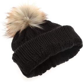 img 2 attached to ❄️ Winter Stretchy Knitted Faux Pom Pom Girls' Accessories by MIRMARU for Cold Weather