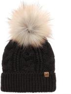 ❄️ winter stretchy knitted faux pom pom girls' accessories by mirmaru for cold weather logo