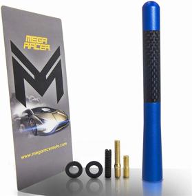 img 4 attached to Mega Racer JDM Nismo Racing Style 1 Piece Dark Navy Blue Carbon Fiber Antenna - Premium Short Antenna for Cars, Trucks, FM Radio and AM Reception