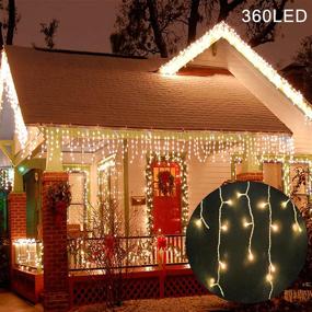 img 3 attached to WaterGlide 360 LED Christmas Icicle Lights Outdoor Dripping Ice Cycle String Light, 29.5ft with 60 Drops, 8 Modes Curtain Fairy Lights for Indoor Xmas Holiday Wedding Party Decorations in Warm White