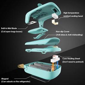 img 1 attached to 👜 Convenient EZCO Bag Sealer Mini: 2-in-1 Heat Sealer & Cutter for Plastic Bags - Keeps Snacks and Cookies Fresh with Portable Bag Resealer Machine (Battery Included)