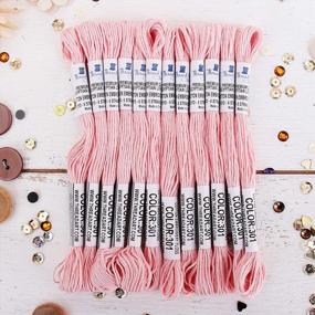 img 4 attached to 🧵 ThreadArt Premium Egyptian Cotton Embroidery Floss - 12 Skeins with Long Fiber, Very Light Pink Shade - Ideal for Hand Embroidery, Friendship Bracelets, Cross Stitch, and Crafts