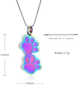 img 3 attached to Double Paw Print Urn Pendant – 🐾 Stainless Steel Cremation Jewelry for Ashes, Memorial Keepsake