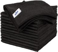 🧺 mr.siga 12-pack black microfiber cleaning cloth, all-purpose towels, streak-free cleaning rags, 32 x 32 cm size (12.6 x 12.6 inch) logo