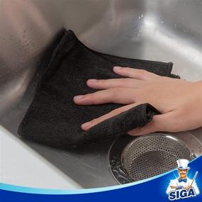 img 1 attached to 🧺 MR.SIGA 12-Pack Black Microfiber Cleaning Cloth, All-Purpose Towels, Streak-Free Cleaning Rags, 32 x 32 cm Size (12.6 x 12.6 inch)