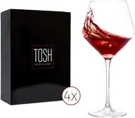 🍷 tosh wine glasses red white large crystal glass set 4 23oz long stem drinking italian burgundy fancy glassware wine tasting crystal lead free логотип