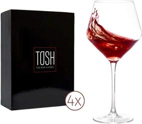 img 4 attached to 🍷 TOSH Wine Glasses Red White Large Crystal Glass Set 4 23oz Long Stem Drinking Italian Burgundy Fancy Glassware Wine Tasting Crystal Lead Free