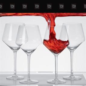 img 3 attached to 🍷 TOSH Wine Glasses Red White Large Crystal Glass Set 4 23oz Long Stem Drinking Italian Burgundy Fancy Glassware Wine Tasting Crystal Lead Free