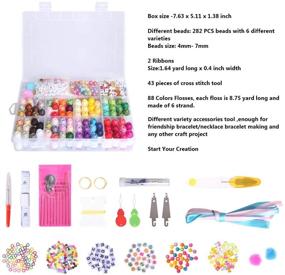 img 3 attached to 🧵 Complete Embroidery Floss Friendship String Kit: 317 Pcs with Organizer Storage Box, Colorful Beads, and 43 Cross Stitch Tools for Bracelets, Hand Embroidery, String Art