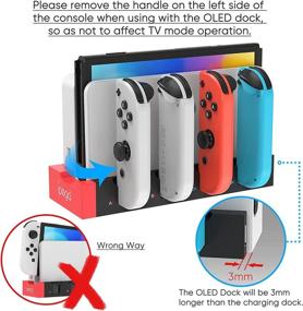 img 2 attached to Switch Joy Cons Controllers Charging Dock with Extended USB Port - Portable Desktop Stand for Convenient Charging - Black/Red