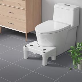 img 3 attached to 🚽 UDEAR Space Saver 2-Piece Bathroom Toilet Stool & Kitchen Step Stool Set - White for Kids and Adults