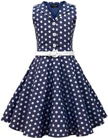 img 4 attached to 🦋 Charming BlackButterfly Holly Vintage Polka Dot Dresses for Girls: Timeless Style for Little Fashionistas