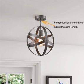 img 3 attached to 💡 Changeable Hanging Spherical Pendant Lighting Fixture by Truelite: Industrial Metal Display