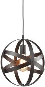 img 4 attached to 💡 Changeable Hanging Spherical Pendant Lighting Fixture by Truelite: Industrial Metal Display