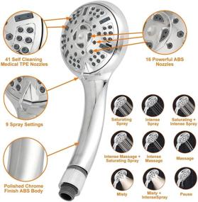 img 1 attached to 🚿 SHAWLAM 8-inch Rainfall Shower Head Kit with Extension Arm - High Pressure Handheld Shower Combo, 9 Adjustable Settings, Anti-leak Head with Holder