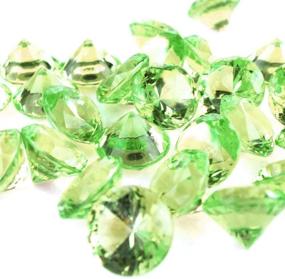 img 1 attached to 💎 Add Sparkle to Your Party with Homeford Acrylic Gemstone Diamond Confetti Table Scatter in Apple Green- 15-Ounce Pack!