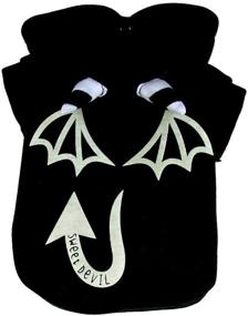 img 1 attached to Mogoko Reflective Dog Cat Halloween Devil Costume - Funny Pet Costume Dress for Cosplay, Puppy Fleece Hoodie Warm Outfits - Animal Black Clothes with Reflective Design