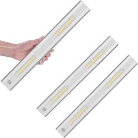 img 4 attached to 🔦 Ralbay LED Closet Light 3-Pack: Motion Sensor Rechargeable Little Lights for Stairs, Wardrobe, Kitchen, Hallway - Warm White 3000K