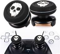 🎮 enhance precision and comfort with playrealm fps thumbstick extender & printing rubber silicone grip cover 2 sets for ps5 dualsenese & ps4 controller (ghost) logo