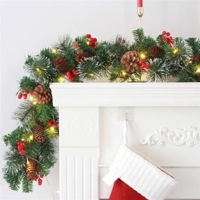 img 1 attached to 🎄 Enhance Your Christmas Décor with TOY MANIAC Christmas Garland: 5.9 Feet of Artificial Pine, Frosted Berry, and Pinecone Delight!