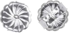 img 2 attached to uGems Premium Medium 7mm 14K White Gold Swirl Earring Backs (1 Pair)