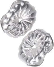 img 3 attached to uGems Premium Medium 7mm 14K White Gold Swirl Earring Backs (1 Pair)