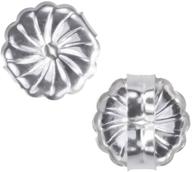 ugems premium medium 7mm 14k white gold swirl earring backs (1 pair) logo