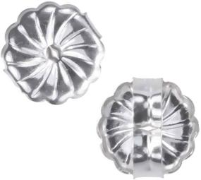 img 4 attached to uGems Premium Medium 7mm 14K White Gold Swirl Earring Backs (1 Pair)