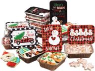 🍪 gia's kitchen christmas cookie tins, 24-piece set of 12 foil pans w/ lids - ideal cookies tins with lids for gift giving - snowman design логотип