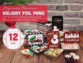 img 3 attached to 🍪 Gia's Kitchen Christmas Cookie Tins, 24-piece Set of 12 Foil Pans w/ Lids - Ideal Cookies Tins with Lids for Gift Giving - Snowman Design