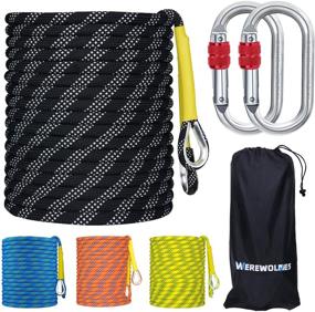 img 4 attached to High Strength Outdoor Safety Climbing Rope – WEREWOLVES 8MM, available in 32ft/65ft/98ft/165ft/246ft lengths, ideal for Rock Climbing, Escape, Rappelling, Fire Rescue, and Parachute use.