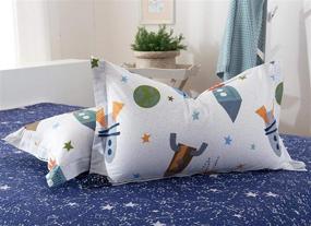 img 3 attached to 🌌 Brandream Twin Size 100% Cotton Boys Space Galaxy Bedding Set - 3-Piece Duvet Cover Set