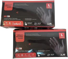 img 3 attached to 🧤 High-quality Black Nitrile Gloves - 8Mil Thickness. Latex Free, Powder Free. Excellent Value for Money.