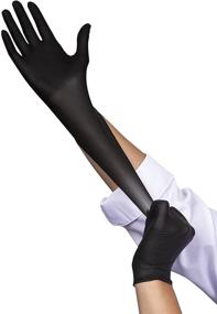 img 2 attached to 🧤 High-quality Black Nitrile Gloves - 8Mil Thickness. Latex Free, Powder Free. Excellent Value for Money.