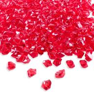 super z outlet red acrylic color ice rock crystals - table scatter, vase filler, event & wedding decor - arts & crafts, birthday decoration favor (190 pieces) logo