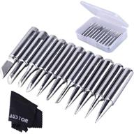 🔧 austor 11-piece soldering iron tips kit 900m-t: premium tool set with cleaning cloth & free box for hakko soldering stations 900m 936 937 907 logo