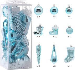 img 1 attached to 🎄 JACEKAKO 21ct Shatterproof Clear Plastic Christmas Balls Ornaments: Tiffany Blue Hanging Baubles Set for Tree Decorations, Parties, and Weddings