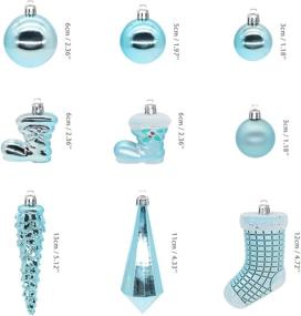 img 2 attached to 🎄 JACEKAKO 21ct Shatterproof Clear Plastic Christmas Balls Ornaments: Tiffany Blue Hanging Baubles Set for Tree Decorations, Parties, and Weddings